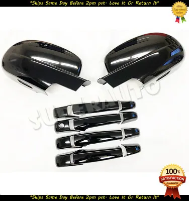 For 07-13 Chevy Silverado Glossy Black Full Mirror+Handle Covers GMC Yukon Tahoe • $54.99