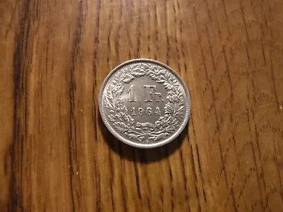 Switzerland 1 Franc 1964 B Silver Coin (t342) • $4.99