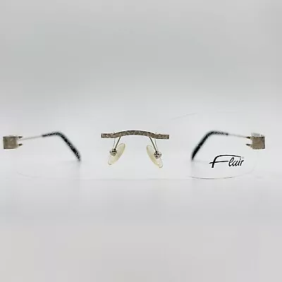 Flair Eyeglasses Ladies Oval Silver Rimless Rhinestone Mod. 126 Col. 108 New • $90.26