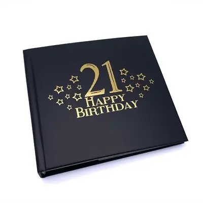 21st Birthday Black Photo Album Gift With Gold Script • £14.99