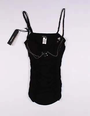 Miss Sixty Y2K 2000's Goth Grunge Chains Decorated Black Cami Top Size S • $95