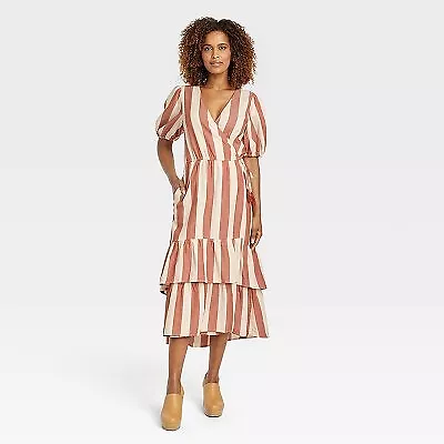 Women's Short Sleeve Wrap Dress - Knox Rose • $15.99