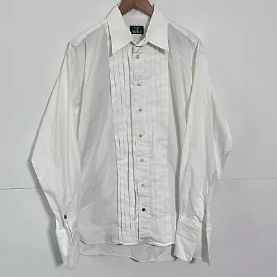 Vintage 80s 90s Gitman Bros Mens Tuxedo Shirt Size 16-35 White Barrel Cuff • $39.88