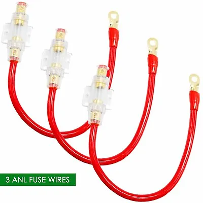 3X High Quality 4 Ga AWG RED Power Cable OFC With AGU Inline Fuse Holder +100AMP • $34.99