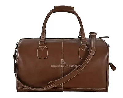 HOLDALL Leather Bag Weekend Bag Duffel Travel Gym Genuine Leather Bag Luggage • £89.79