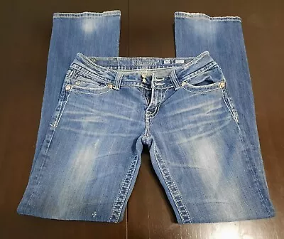 Miss Me Boot Flap Pockets  Stitched Blue Denim Jeans Men's Size 30 • $25.99