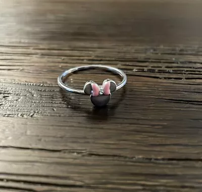 Pura Vida Disney Minnie Mouse Icon Ring Silver Pink Enamel Size 7 NWT • $16