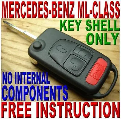 98-05 Mercedes Benz Ml Flip Key Keyless Entry Remote Fob Case  Only  Free Diy • $25.59