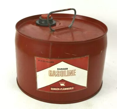 Vintage Metal Gas Can 2.5 Gallon Central Can Chicago Wallfrin La-Cal Gasoline • $31.19