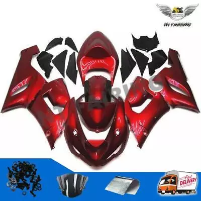 WO Fairing Kit Fit For Kawasaki 2005 2006 ZX6R 636 Candy Red Injection ABS R003 • $529.99