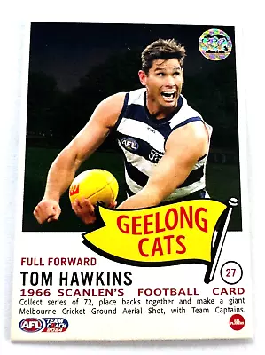 Geelong Cats Tom Hawkins 2024 Retro Scanlens Trading Card #27 (limited Edition) • $99.99