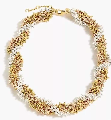 NWT J. Crew Twisty Twisted Beaded Necklace J4984 NEW $110 • $45.99