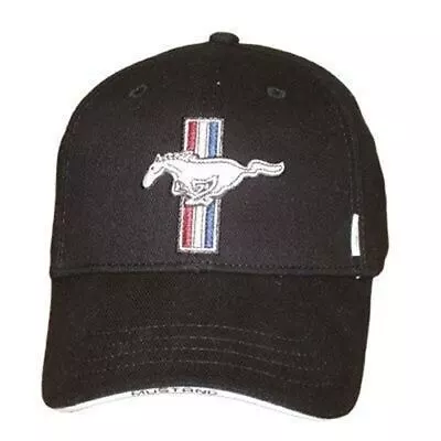 Mustang Running Horse Tri-Bar Hat In Black  - Get FREE USA Shipping On This Cap! • $37.09