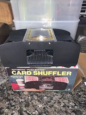 Vintage 2 Deck Automatic Card Shuffler..Push Button Control New With Box • $10