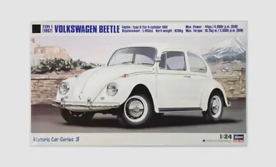 Hasegawa 21203  1967 VW Volkswagen Beetle Type 1 Plastic Model Kit 1/24 • $28.65