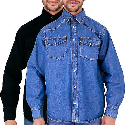 £16.99 • Buy Mens Aztec Branded Denim Shirts Stonewash & Black S M L Xl 2xl 3xl 4xl 5xl 6xl