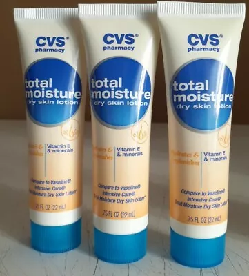 Lot Of 3 Total Moisture DRY SKIN LOTION Hydrates & Replenish .75 Oz Each • $9.99