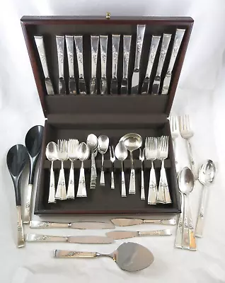 Vintage Reed Barton Sterling Silver Classic Rose Flatware Set 84 Pieces Wood Box • $3499.99