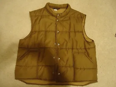 Pla Jac Dunbrooke XXL  Mens Brown Bubble Vest Jacket Snap Button Made In USA • $19.99