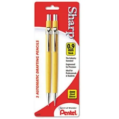 PENTEL Sharp Mechanical Drafting Pencil 0.9 Mm Yellow Barrel 2/Pack P209 • $9.29