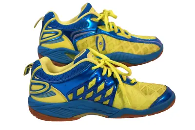 Harrow Vortex Squash Court Shoes Men Size 6.5 Yellow Blue • $30