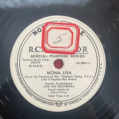 RCA VICTOR 20-3888 PROMO Ralph Flanagan And His Orch 78rpm Mona Lisa/Toreador • $10.73