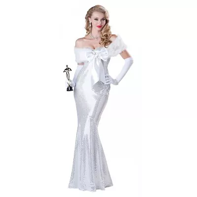 Hollywood Starlet Costume Adult 50s Movie Star Marilyn Monroe Fancy Dress • $16.27