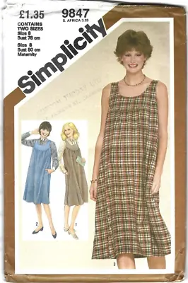 Vintage Woman 1981 Maternity Dress & Blouse Sewing Pattern Bust 78 80 Cm Checked • £3