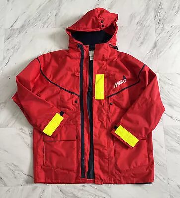 Musto Performance Men’s Sailing Jacket Red Navy Yellow Hooded Full Zip UK Sz S • $175