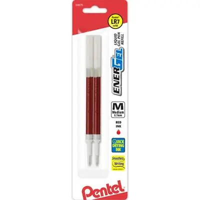 Pentel EnerGel Pen Refill - 0.7mm Metal Tip - Liquid Gel Ink - Red - 2/PK • $7.49