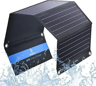 BigBlue 3 USB 28W Solar Charger Foldable Waterproof Outdoor • £44.90