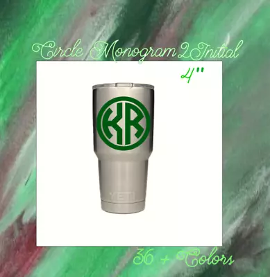 Monogram Vinyl Decal Sticker For Your Tumblers Cups Glasses Cellphones  4  • $3.25