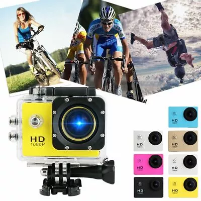 Full HD 1080P DV Mini Waterproof Sport Camera Helmet Bike Action DVR Cam Video • £20.19