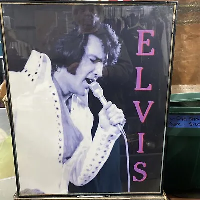 Vintage ELVIS PRESLEY Photo Framed-16”X 20” • $12.60