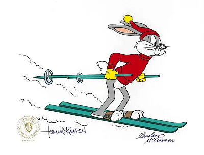  Snowshoe Bugs  Warner Bros Bugs Bunny LE Cel McKimson SIGNED Skiing Ski UF • $275
