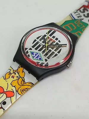 VINTAGE 1992 Swatch GB151  Big Enuff  34mm Swiss Made Watch *PLS READ* • $39.99