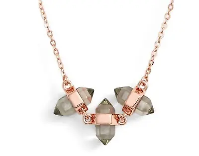 Rebecca Minkoff J1620 Women's Rose Gold Triple Stone Pendant Necklace • $78