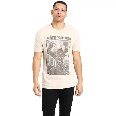 Marvel Mens T-shirt Black Panther Lino Cut Black Sand S - XXL Official • £13.99