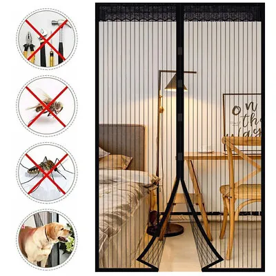Magnetic Fly Screen Door Heavy Duty Anti Bug Mesh Curtain With Powerful Magnets • £7.46