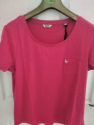 Brand New Jack Wills Women Ladies Shirt Fullford Tee Size 12 Peach Fuchsia 🟣 • £6.99