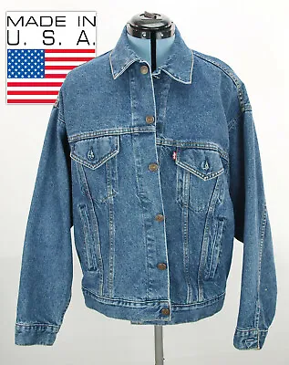 Vintage Levis Blue Jean Denim Truckers Jacket Red Tab USA 70507-0218 Medium • $50