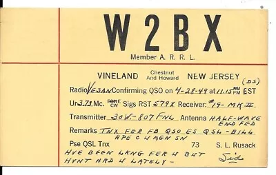 QSL  1949 Vineland NJ     Radio Card • $5.52