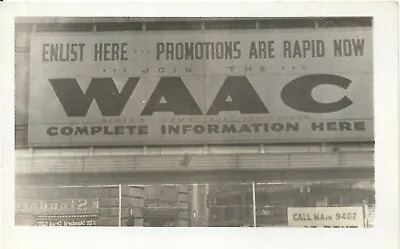 Vintage Photo WWII Recruitment Sign WAAC Store Front Cleveland Ohio OH • $6