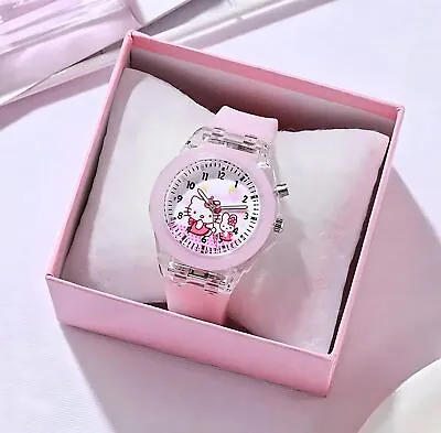 New#hello Kitty Light Up Analog Kids Watch With Silicone Band New Year Gift • $32.18