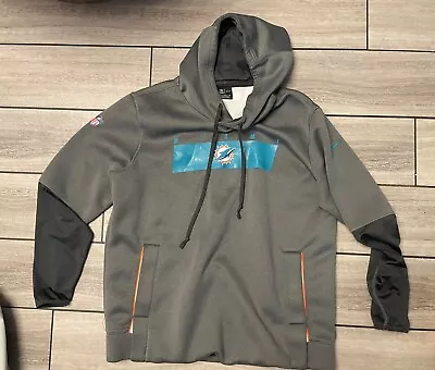 (b)MIAMI DOLPHINS NIKE Dri Fit Team Issue On Field Vintage Logo Size XL Hoodie • $49.99