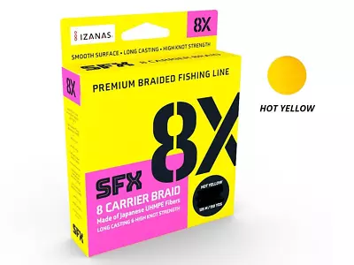 Sufix 2021 SFX 8x Braid Fishing Line 150 Yards Yellow Colour - Choose Lb Tested  • $22.89