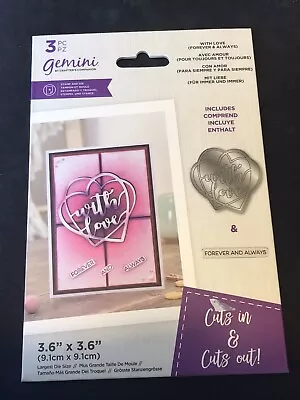 CC Gemini Framed Sentiment Stamp & Die Set - With Love (Forever & Always) Heart • £3.50