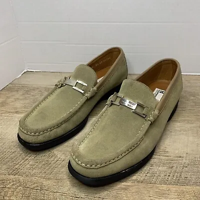 Moreschi Tan Suede Loafers With Buckle Mens Size 8.5 New Without Box • $149.95