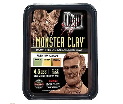 Monster Clay Premium Grade Modeling Clay - Medium - (4.5lb Tub) - NEW SIZE • $32.99