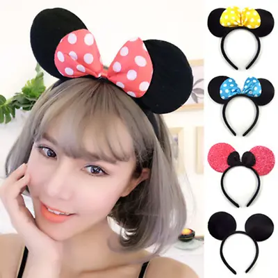 12 Pcs Minnie Mouse Ear Red /Pink Polka Dot Headband For Girls Costume Party • $11.98